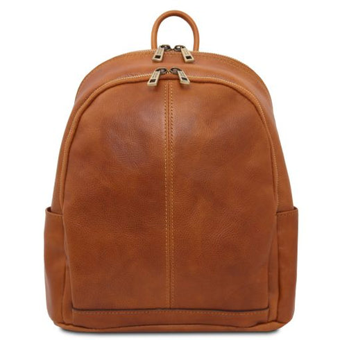 Canberra - 2 Compartments leather backpack